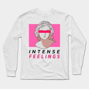 Ancient Greek Statue Illustration "INTENSE FEELINGS" Long Sleeve T-Shirt